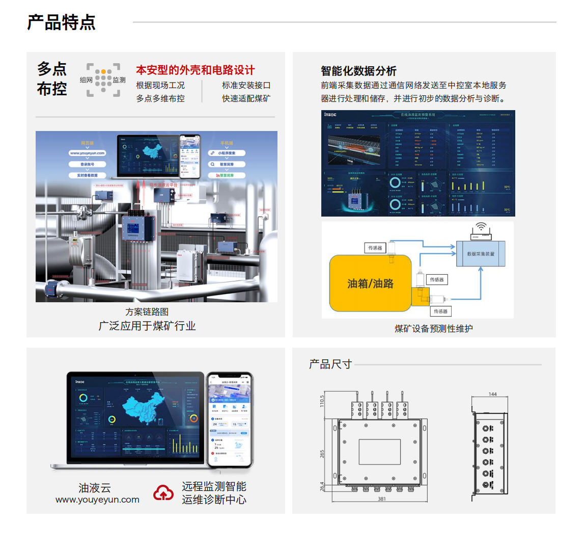 YHC12系列礦用本安型傳感器數據采集終端 產品特點